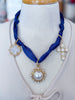 The Claire Scarf Necklace in Navy