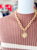 Vintage Twisted Link Coin Necklace in Gold