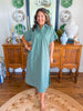 The Lexington Stripe Dress in Hunter Green