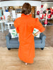 Adrienne Nina Dress in Orange Pinstripe