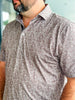 Southern Point Pointer Pattern Performance Polo in Gunstock