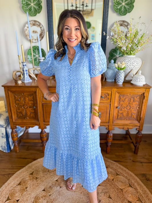 The Sweetwater Eyelet Midi Dress