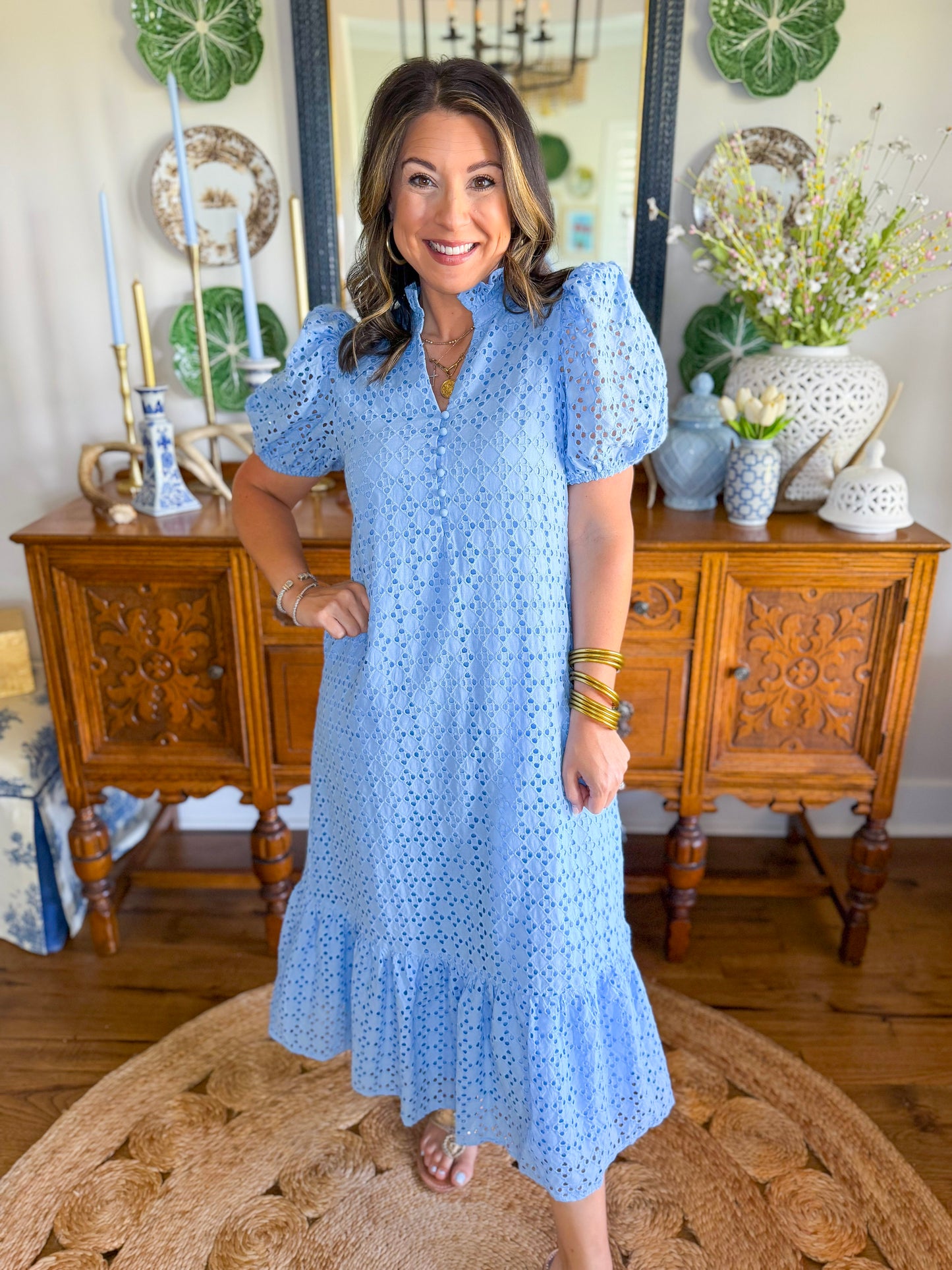 The Sweetwater Eyelet Midi Dress