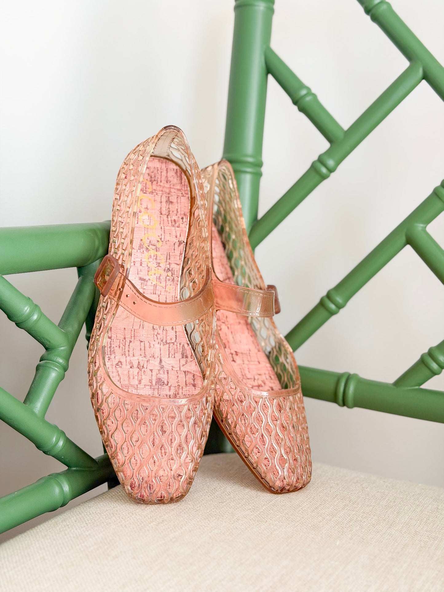 Lisa Mary Jane Jelly Flat in Camel