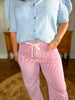 Prescott Stripe Denim Pants in Red