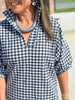 Adrienne Charlotte Dress in Black Seersucker Gingham