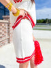 The Varsity Sweater Skirt in Red