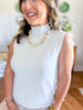City Sleek Mock Neck Top in White