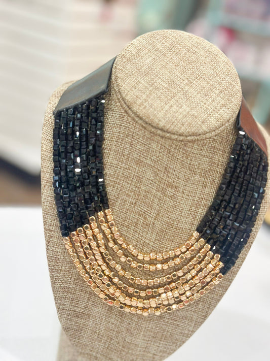 The Michelle Black/Gold Necklace