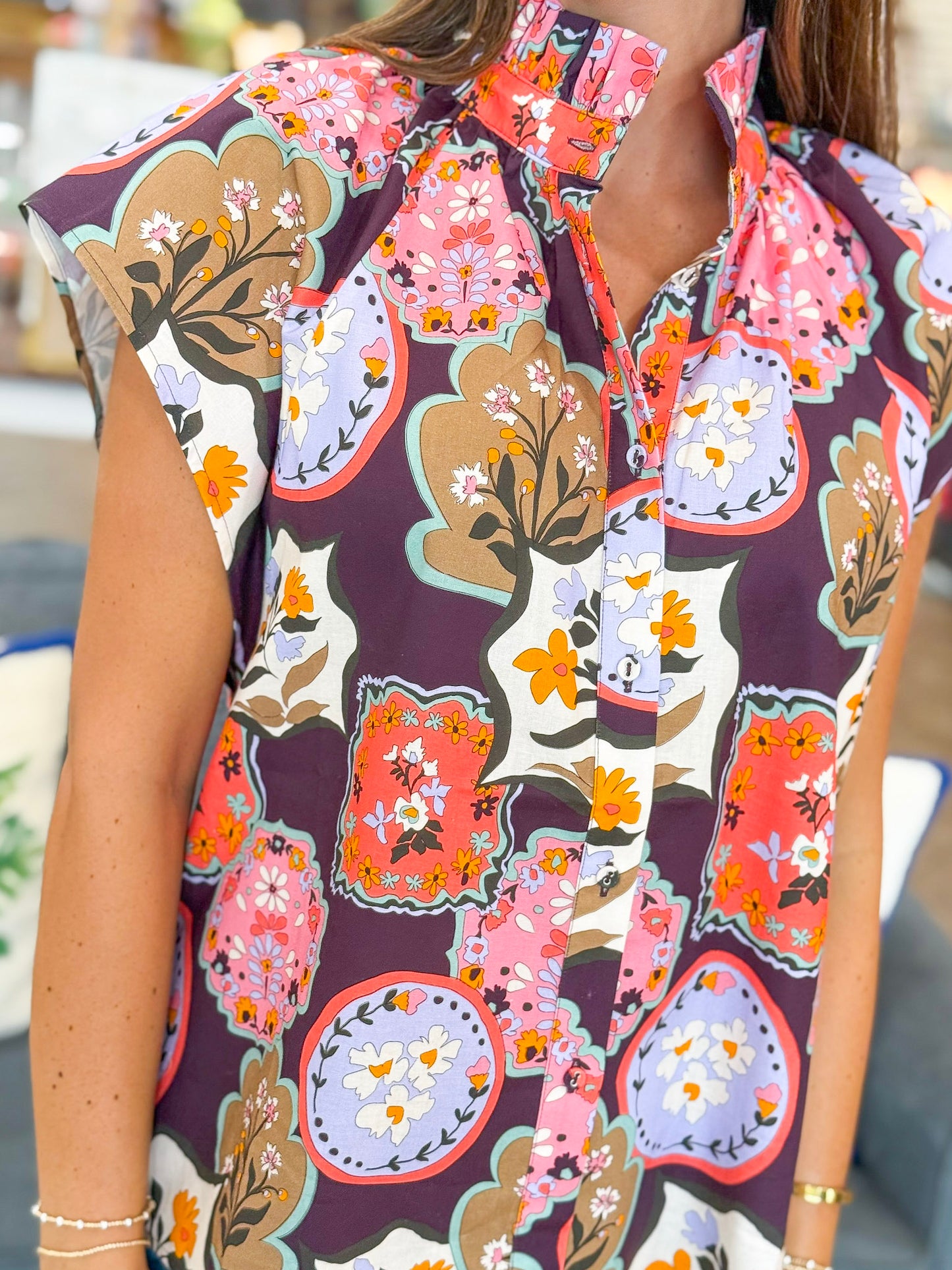 Crosby Billie Blouse in Stamp