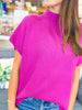 Maple Avenue Sweater Top in Magenta