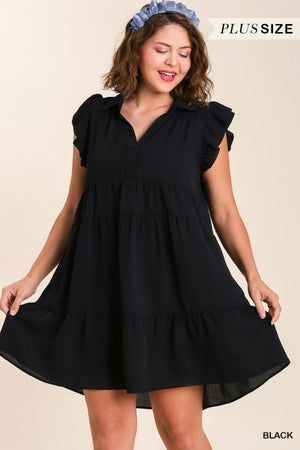 Elegance of Autumn Tiered Dress in Black