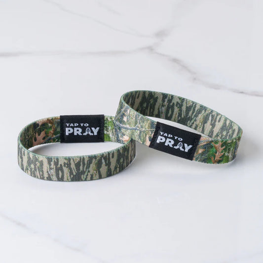 Tap to Pray Wristband - Forest & Tree Bark Camo