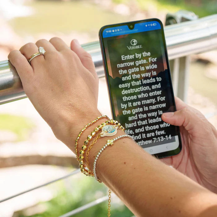 Tap to Pray Survivor Series Bracelet - 14K Gold Plated + Vanilla Cross