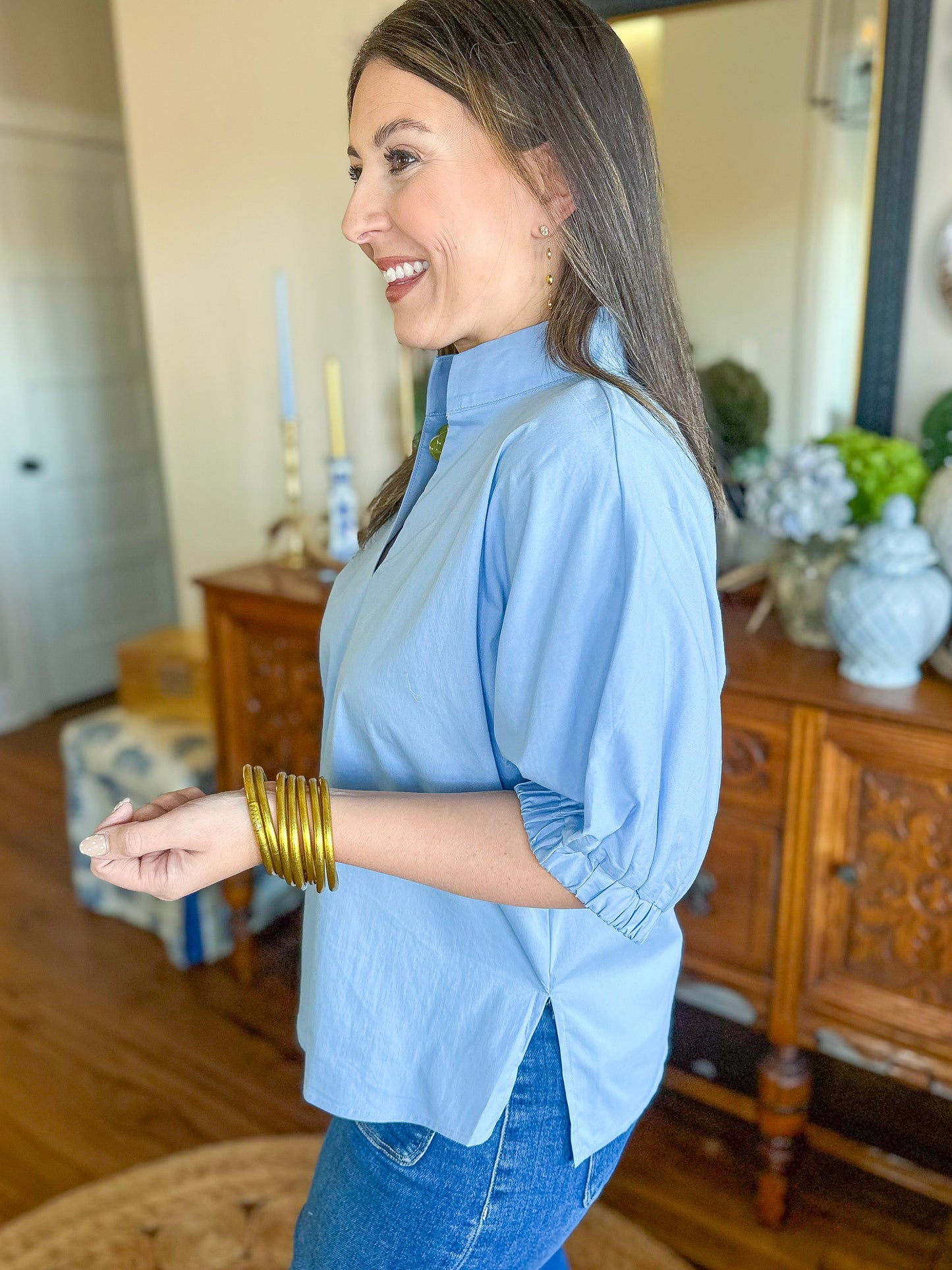 The Sutton Top in Chambray