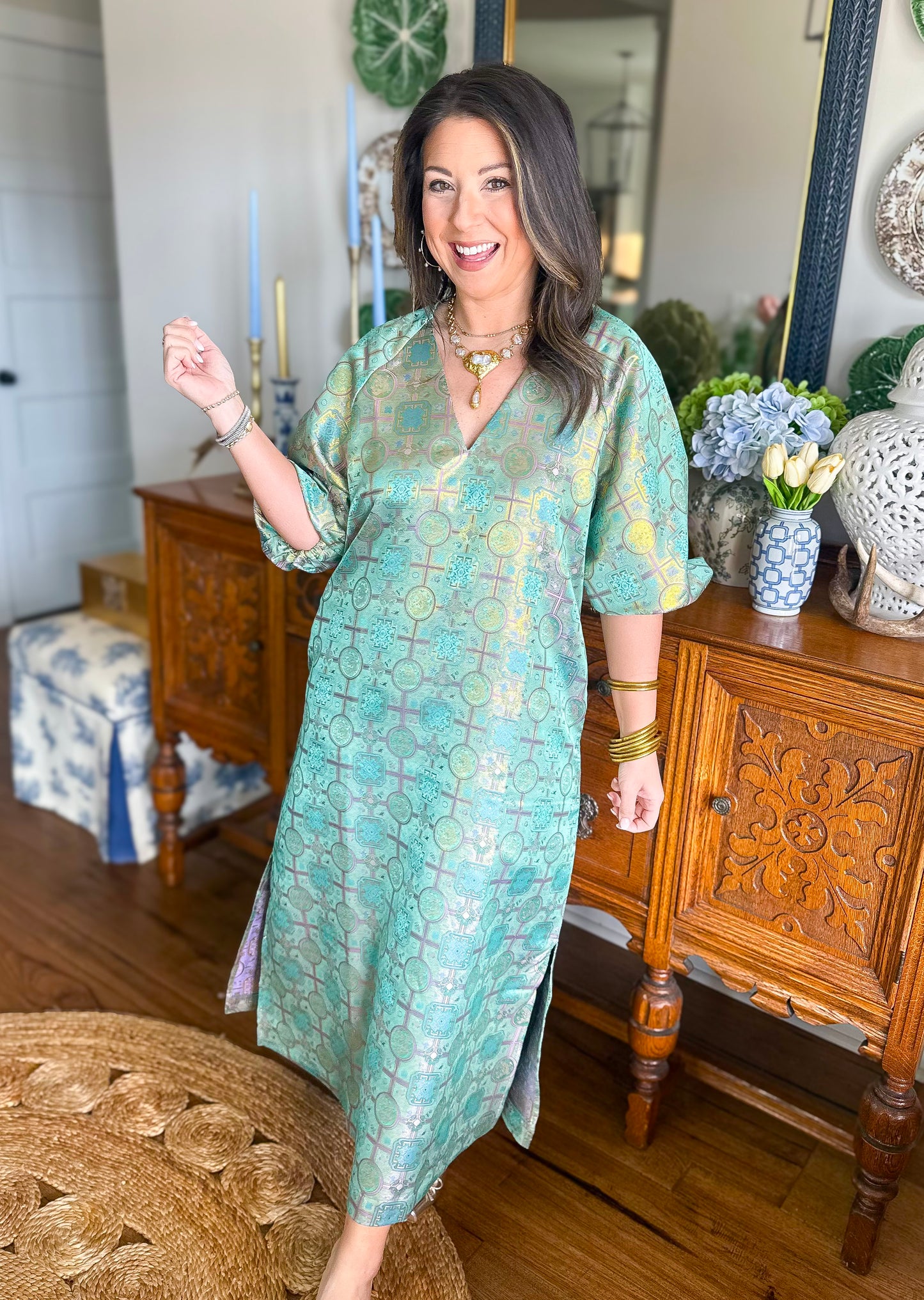Caryn Lawn | Coco Jacquard Lime