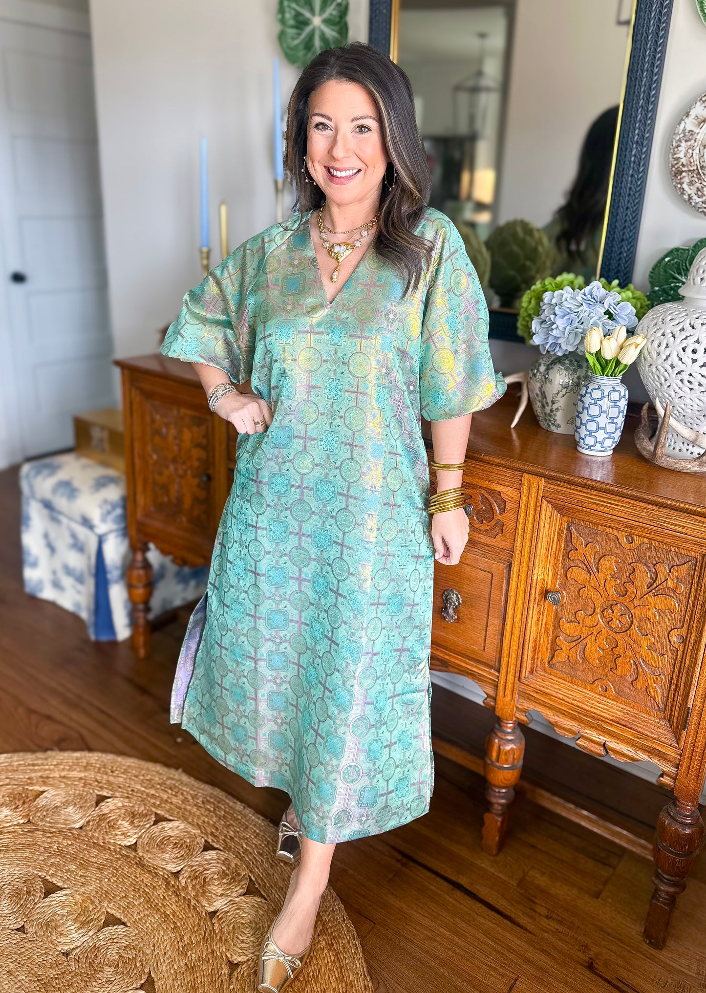Caryn Lawn | Coco Jacquard Lime