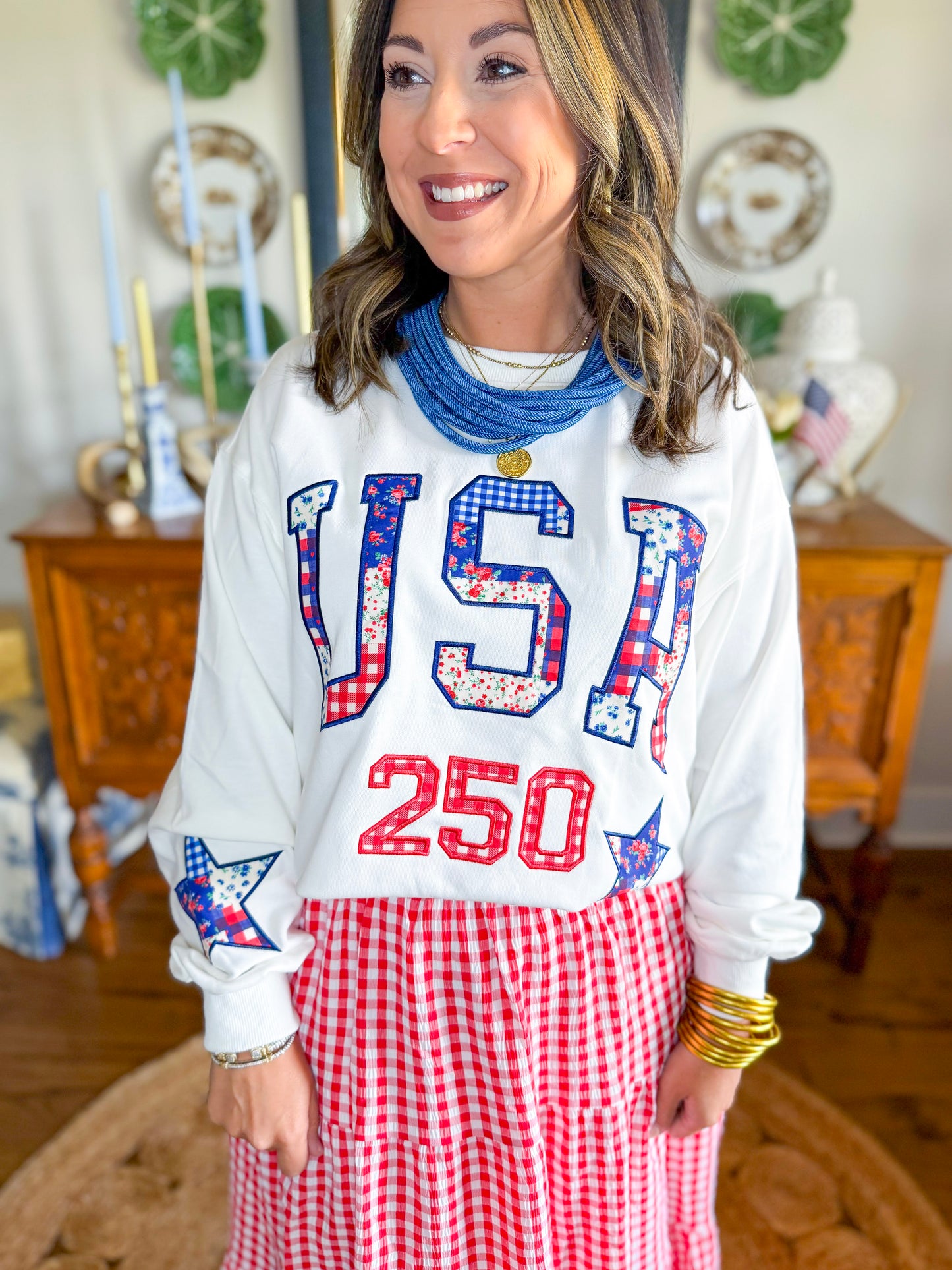 Americana Patchwork Sweatshirt