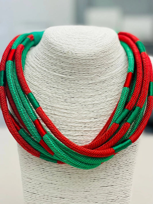 Lilly Slub Rope Necklace in Christmas Multi