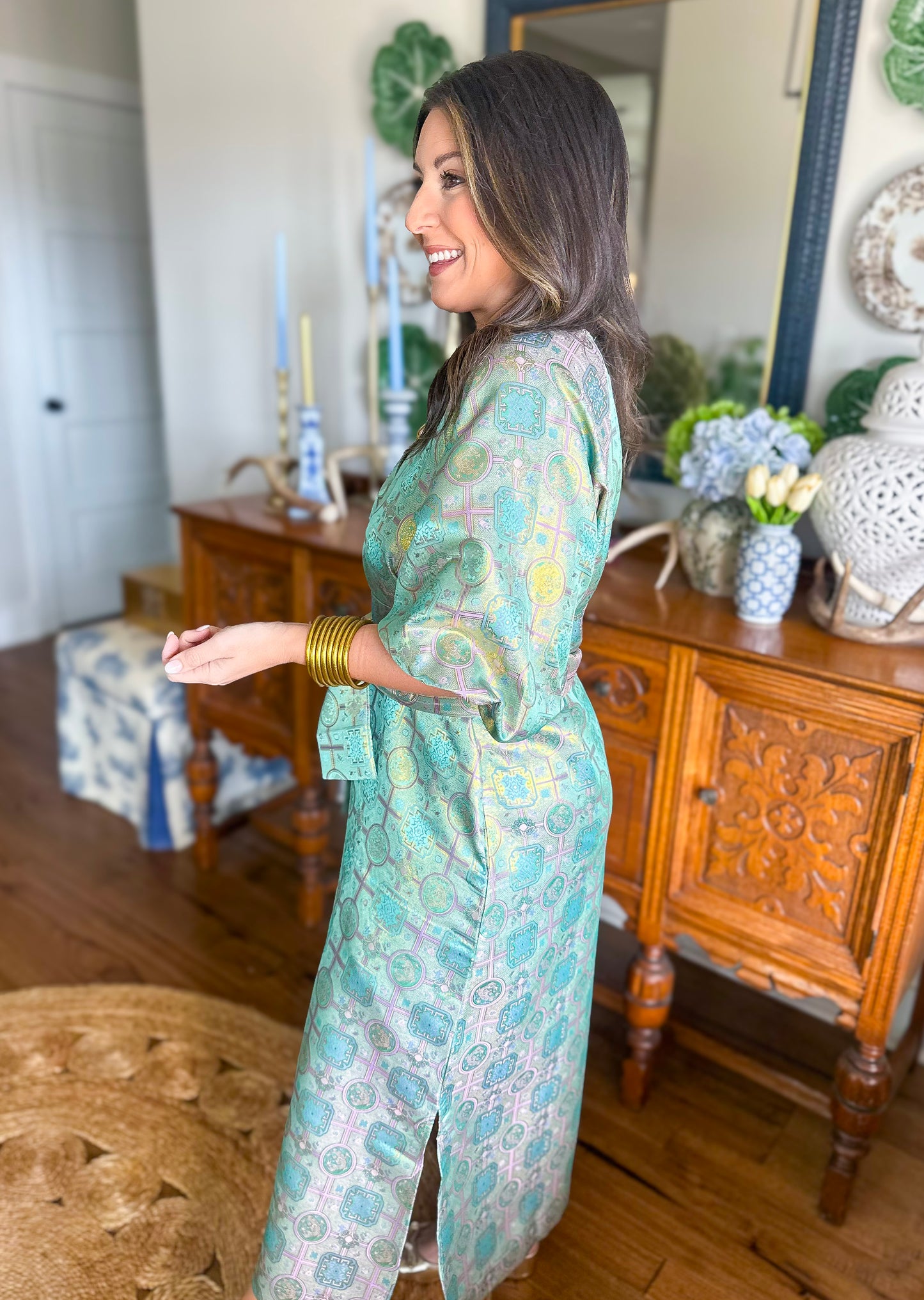 Caryn Lawn | Coco Jacquard Lime