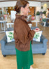 The Westwood Suede Zip Jacket in Chocolate
