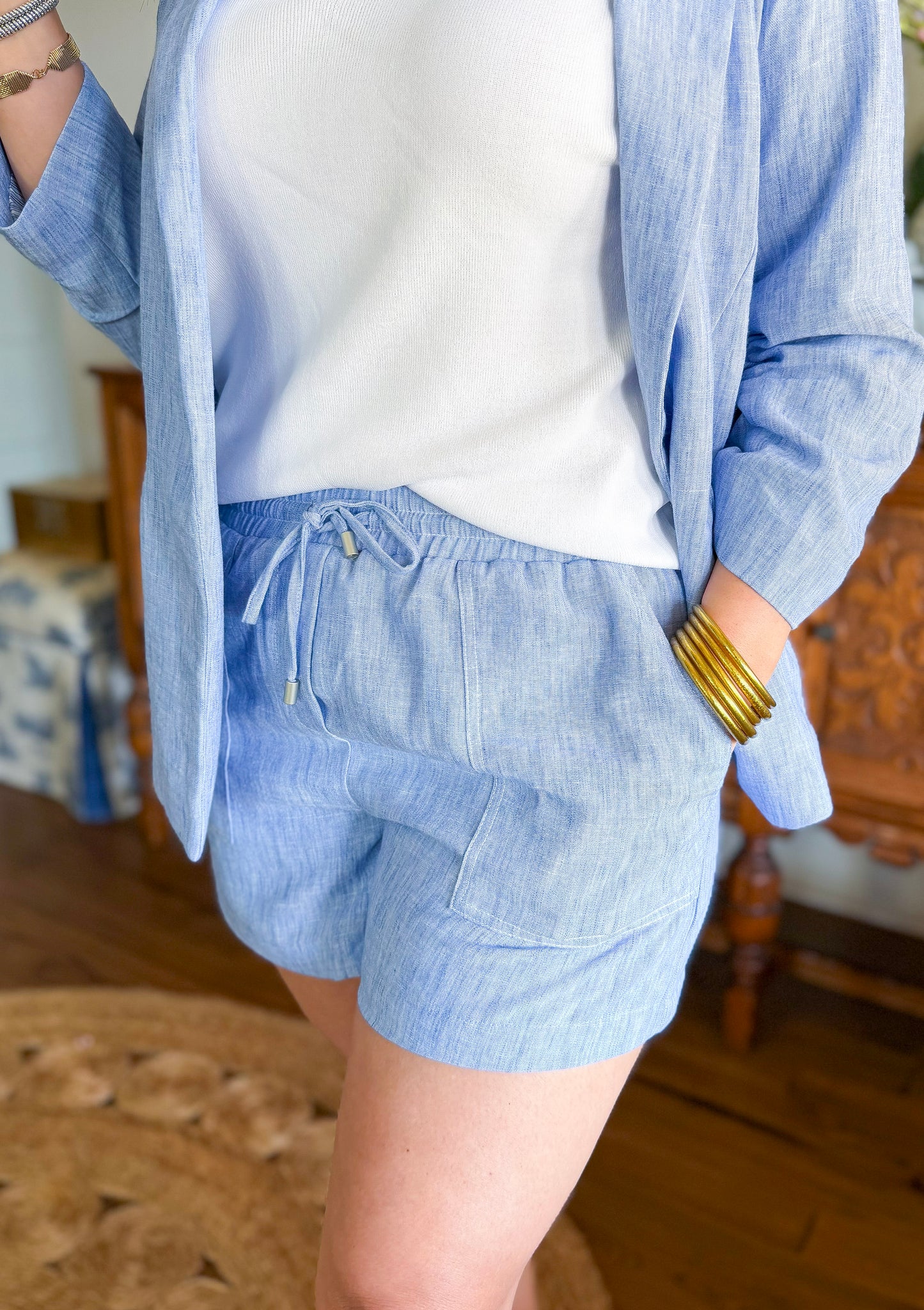 The Sutton Chambray Pull-on Shorts