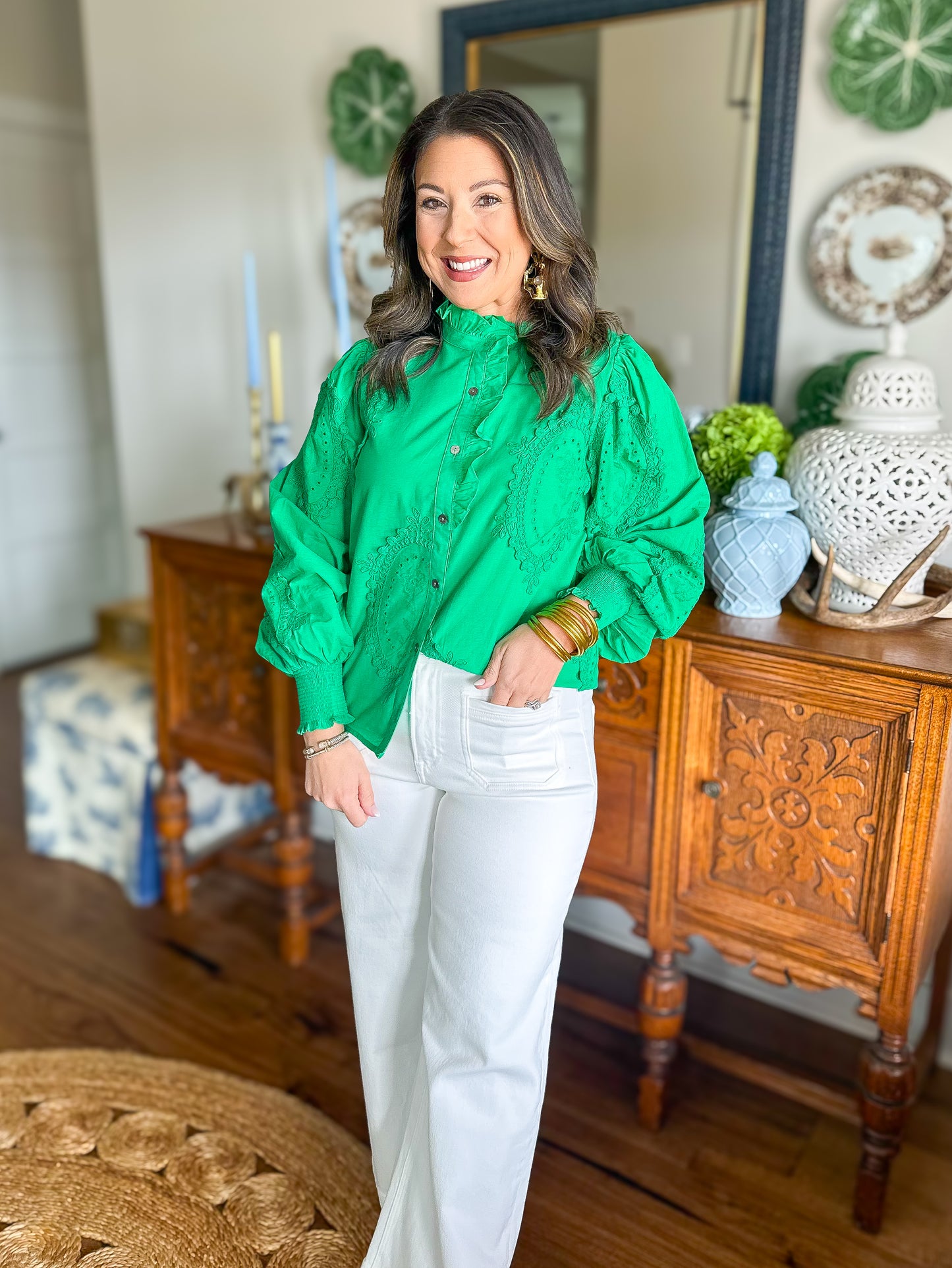 The Presley Top in Green