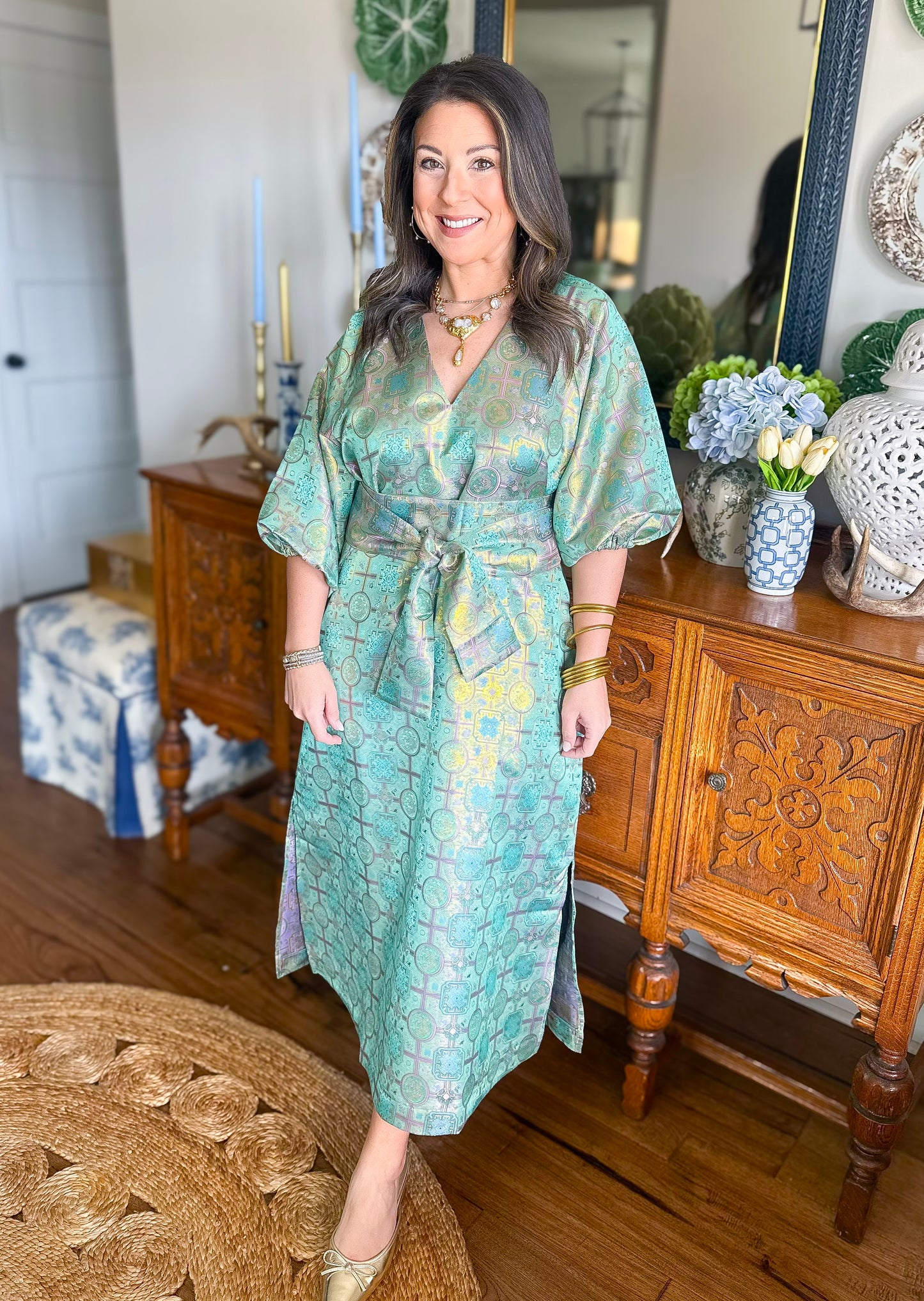 Caryn Lawn | Coco Jacquard Lime
