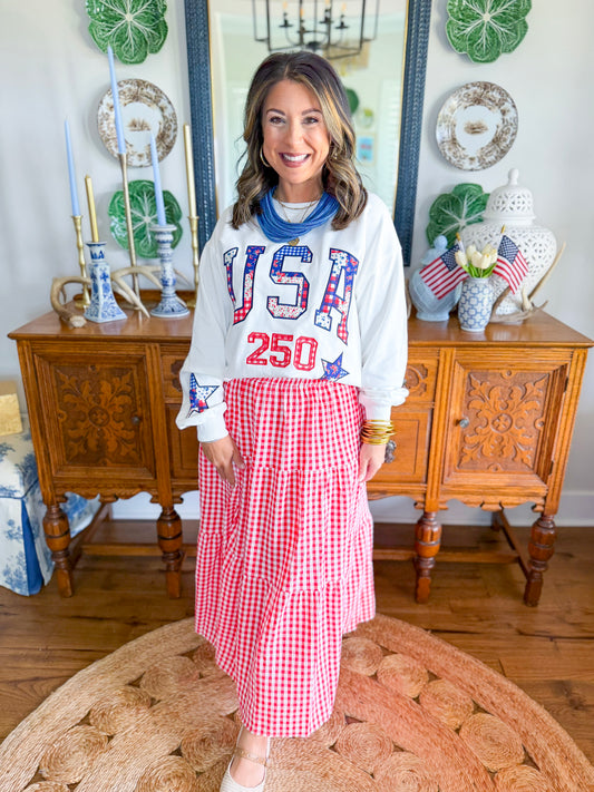 Americana Patchwork Sweatshirt