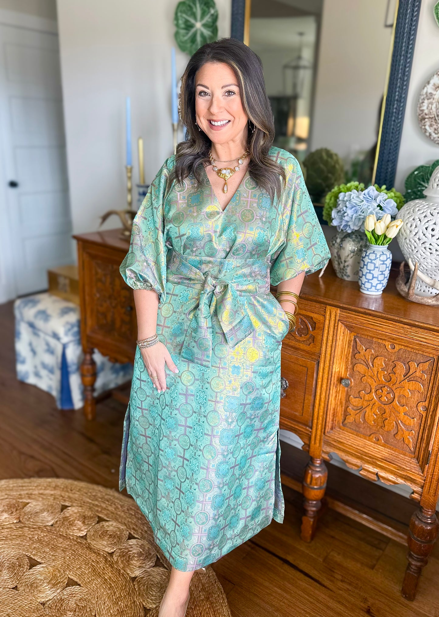 Caryn Lawn | Coco Jacquard Lime