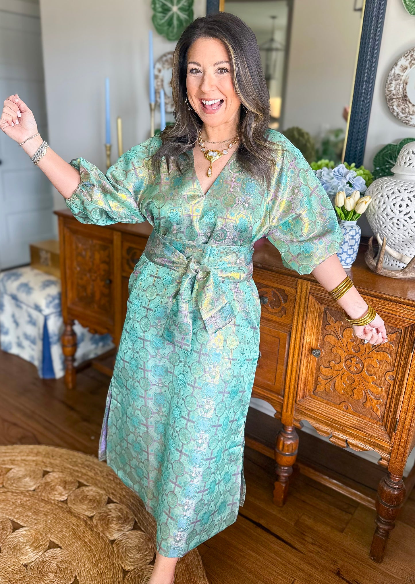 Caryn Lawn | Coco Jacquard Lime