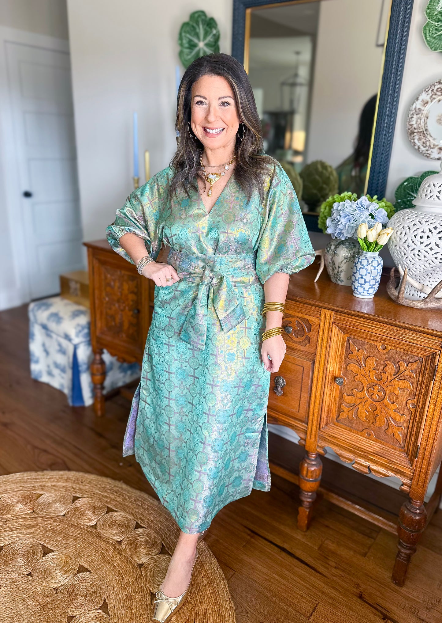 Caryn Lawn | Coco Jacquard Lime