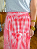 The Picnic Gingham Midi Skirt in Red