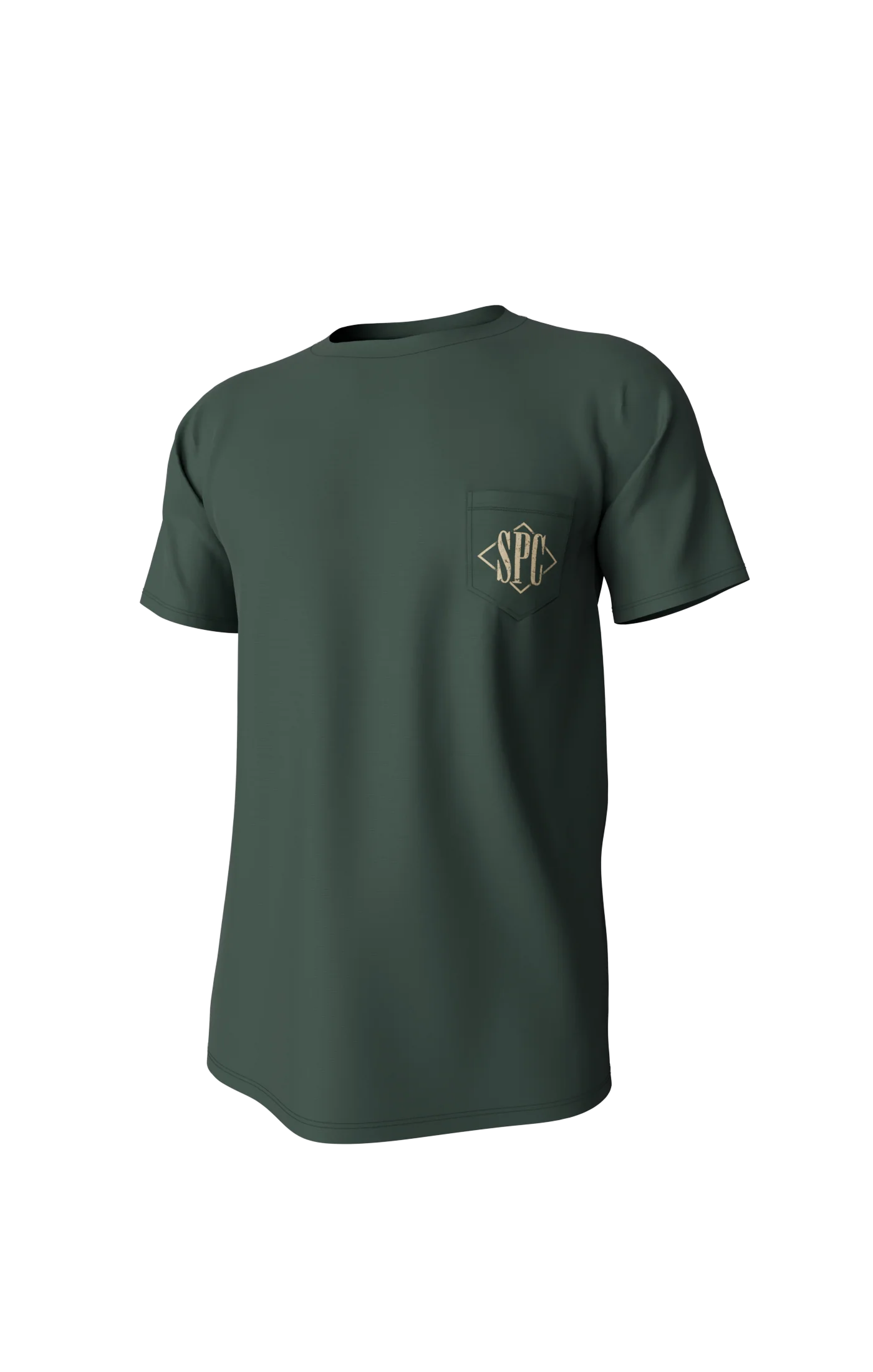 Southern Point Diamond Quail Short Sleeve Pocket Tee in Duck Green