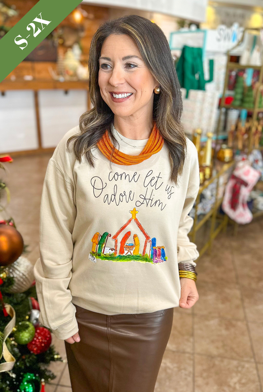 Nativity Sweatshirt in Cream