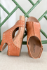 Carley Wedge in Cognac Studs