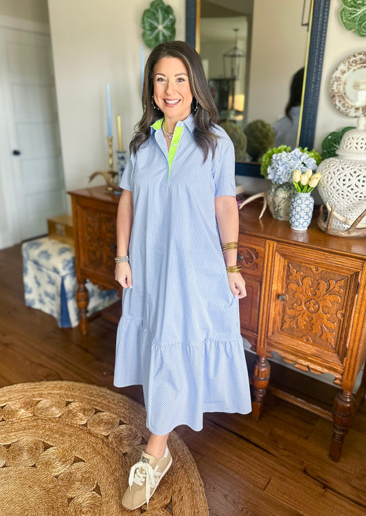 Caryn Lawn | Maddie Dress in Wedgewood