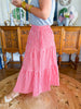 The Picnic Gingham Midi Skirt in Red