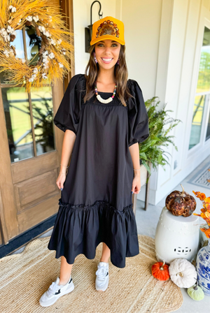 Mud Pie Monet Midi Dress in Black