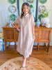 Weekend in Capri Midi Dress in Taupe
