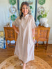 Weekend in Capri Midi Dress in Taupe