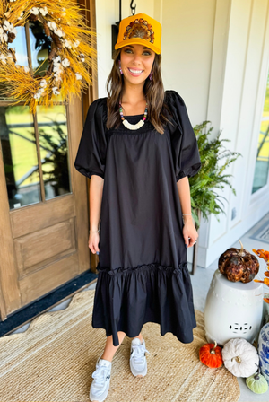 Mud Pie Monet Midi Dress in Black