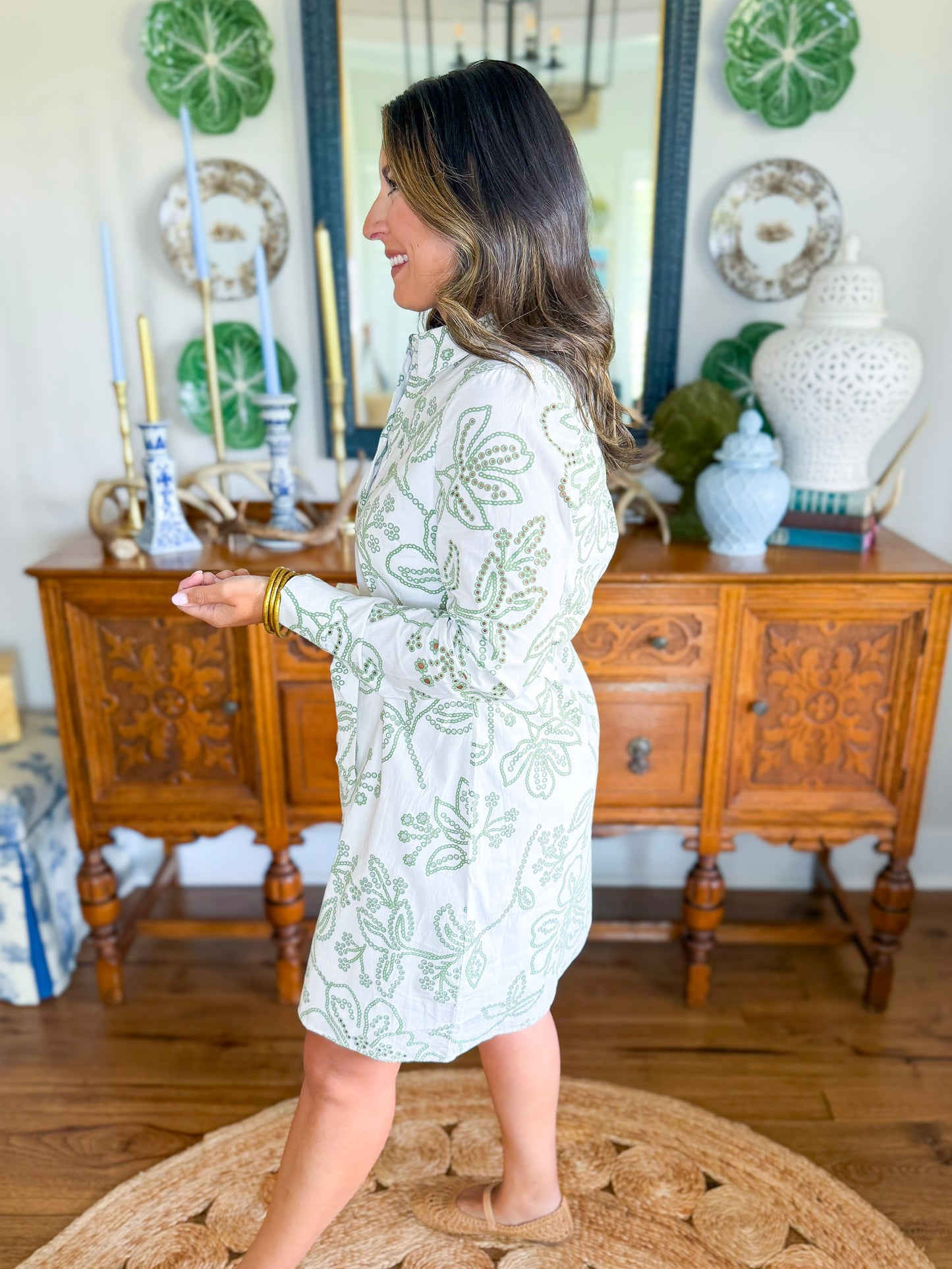 Mary Square | Sarah Dress in Lacecap White