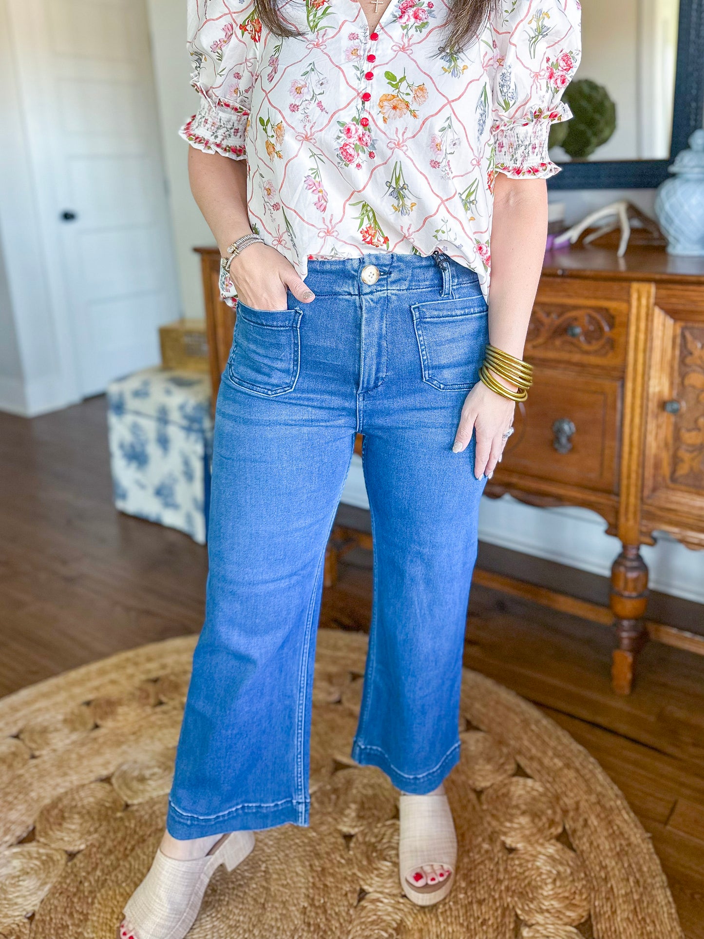 Walker Super High-Rise Cropped Wide Leg Jeans