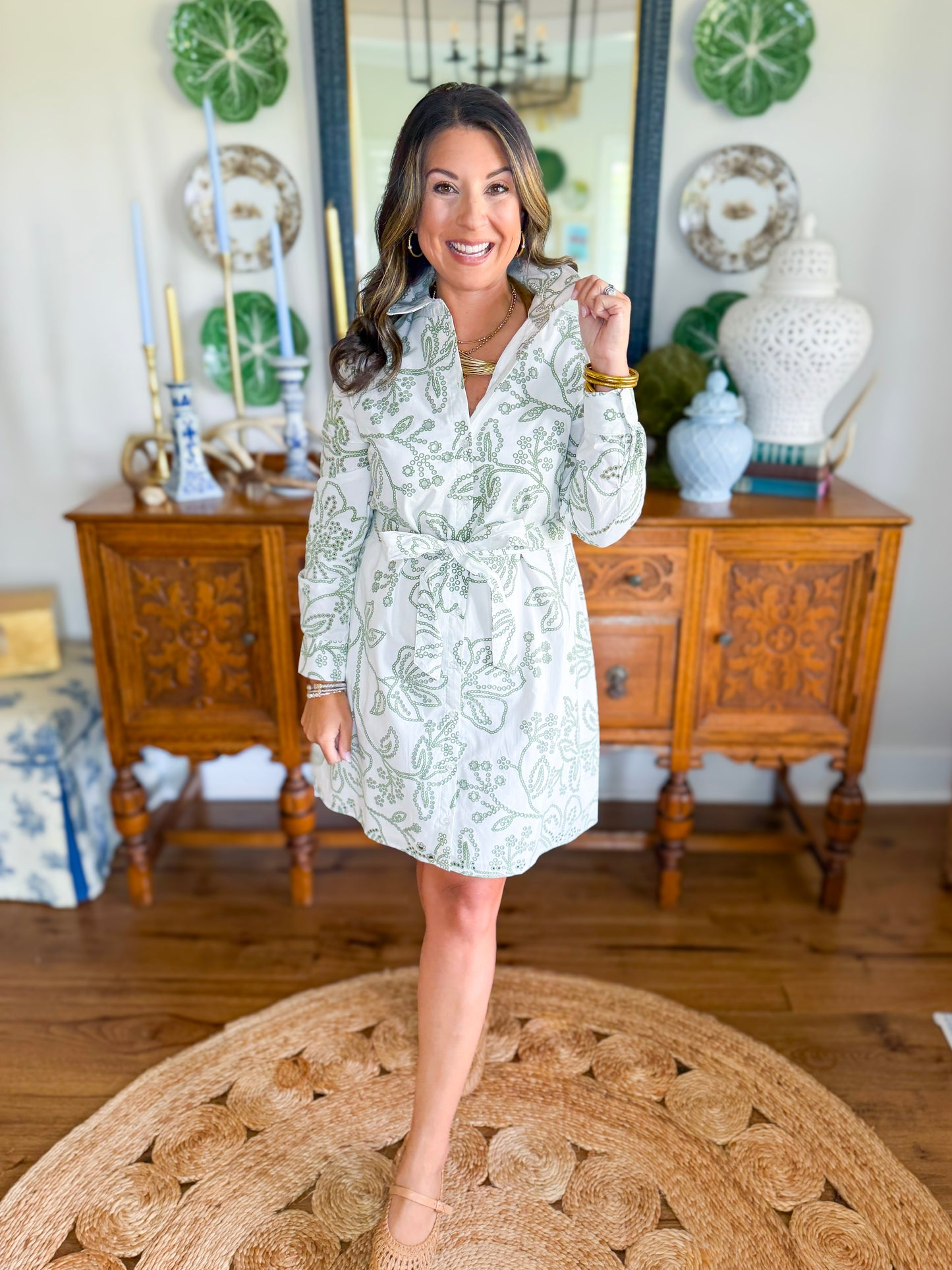 Mary Square | Sarah Dress in Lacecap White