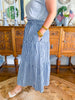 The Picnic Gingham Midi Skirt in Navy