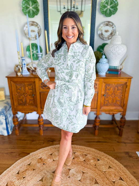 Mary Square | Sarah Dress in Lacecap White