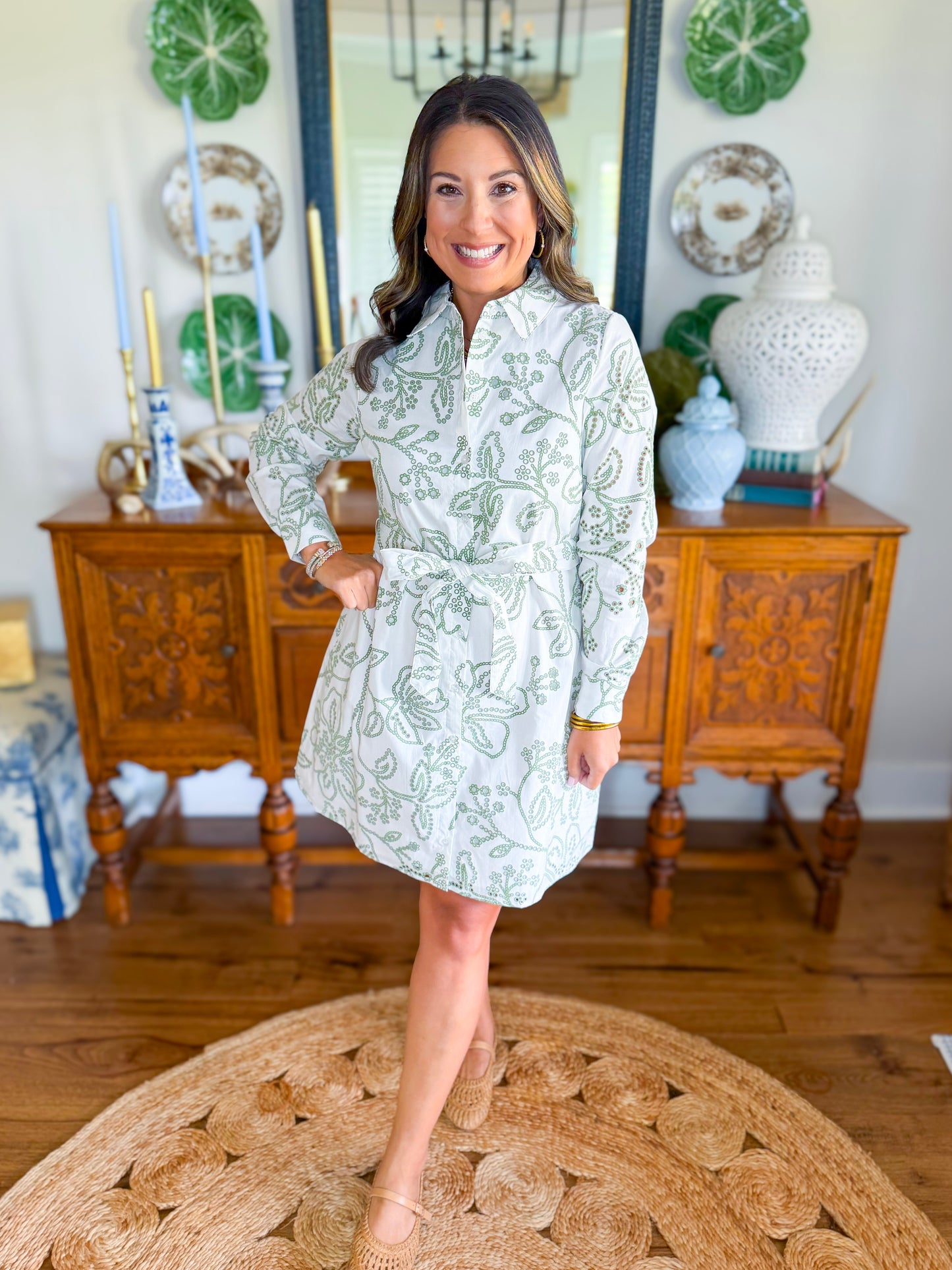 Mary Square | Sarah Dress in Lacecap White