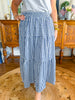 The Picnic Gingham Midi Skirt in Navy