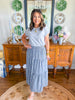 The Picnic Gingham Midi Skirt in Navy